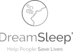 The image shows a logo with the text  DREAMSLEEP  and below it, the tagline  DELIVERING THE SWEETEST DREAMS TO PEOPLE WORLDWIDE.